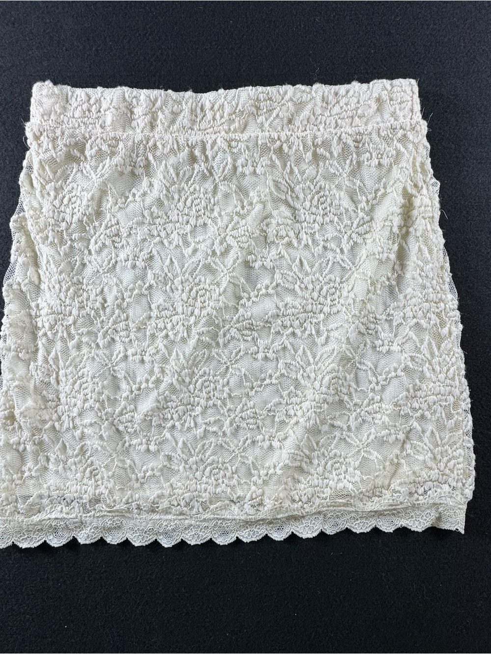 Kimchi Blue Cream Lace Mini Skirt with Floral Lace Overlay